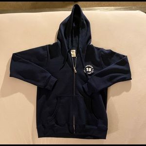 Adult small ladies Gildan dark blue hoodie